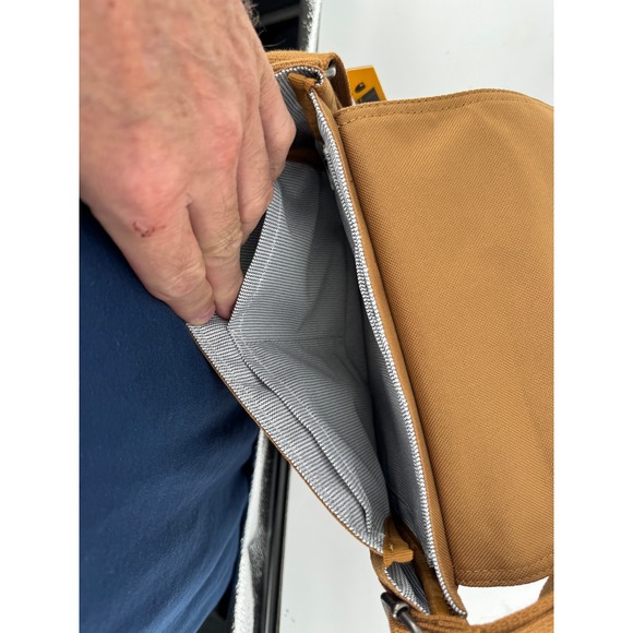 New Carhartt Crossbody Snap Bag Mens OS Brown Black Rain Defender Utility Bag - Picture 9 of 9
